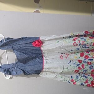 Girls denim flower dress